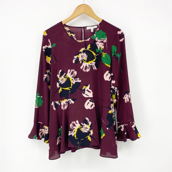 Chaus Tops - Chaus Floral Long Sleeve Blouse Medium NWT